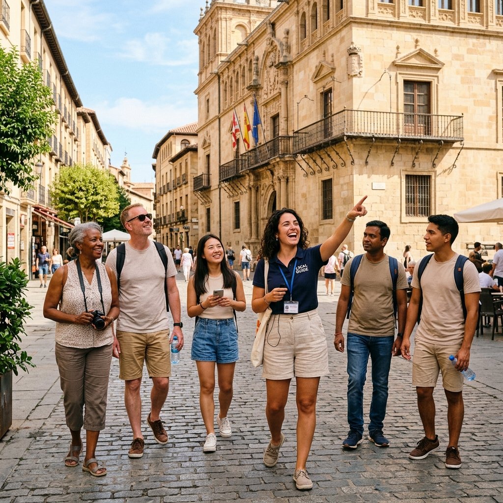 Guide with Tourists